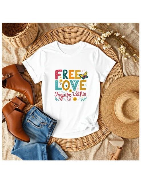 Free Love T-Shirt - Spread Good Vibes & Positive Energy