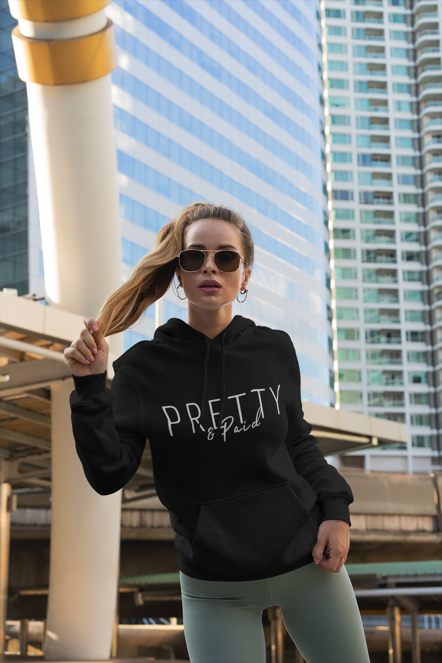 Sweatshirt Hoodie - Stylish & Comfortable Sweatshirt for Growth & Inspiration. Pretty & Paid