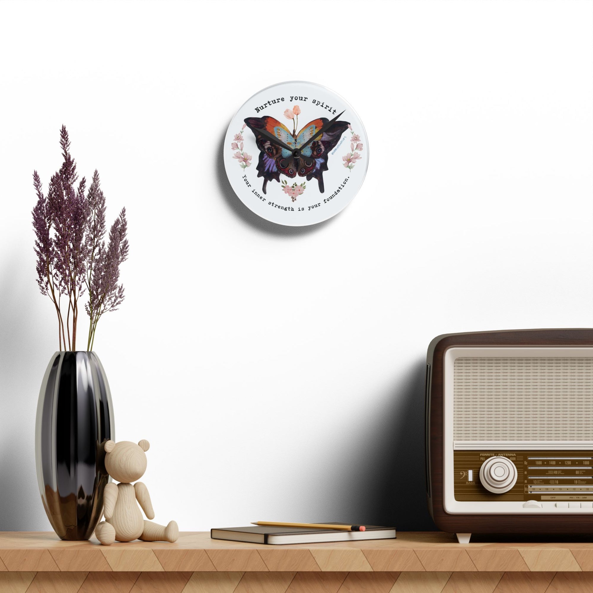 Nurture your Spirit. Acrylic Wall Clock