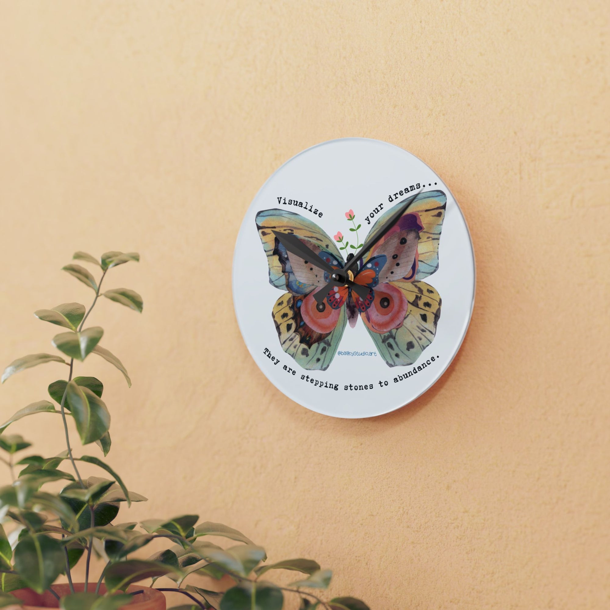 Abundance Dreams. Acrylic Wall Clock