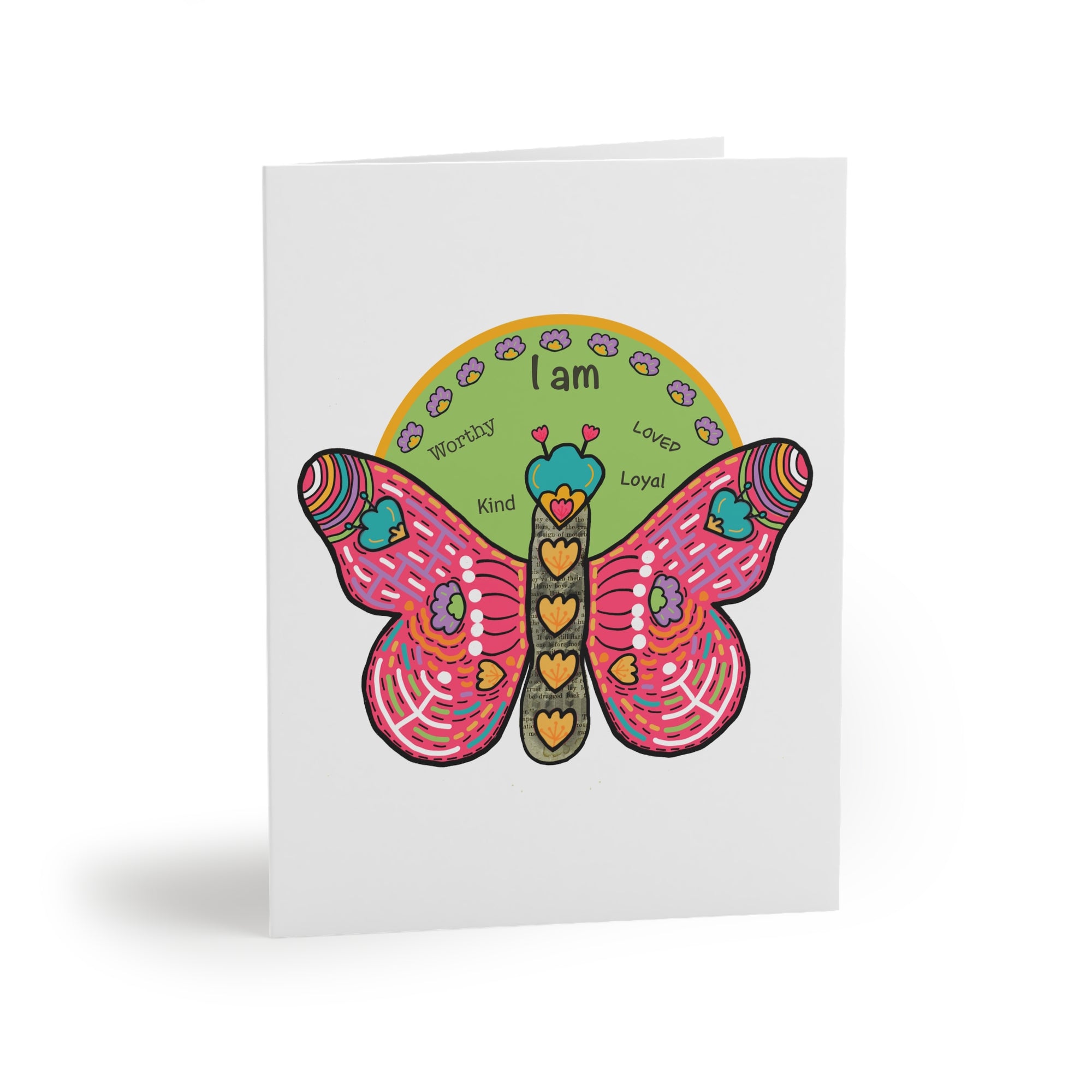 Colorful Butterfly Affirmation Greeting Cards - Pack of 8, 16, or 24