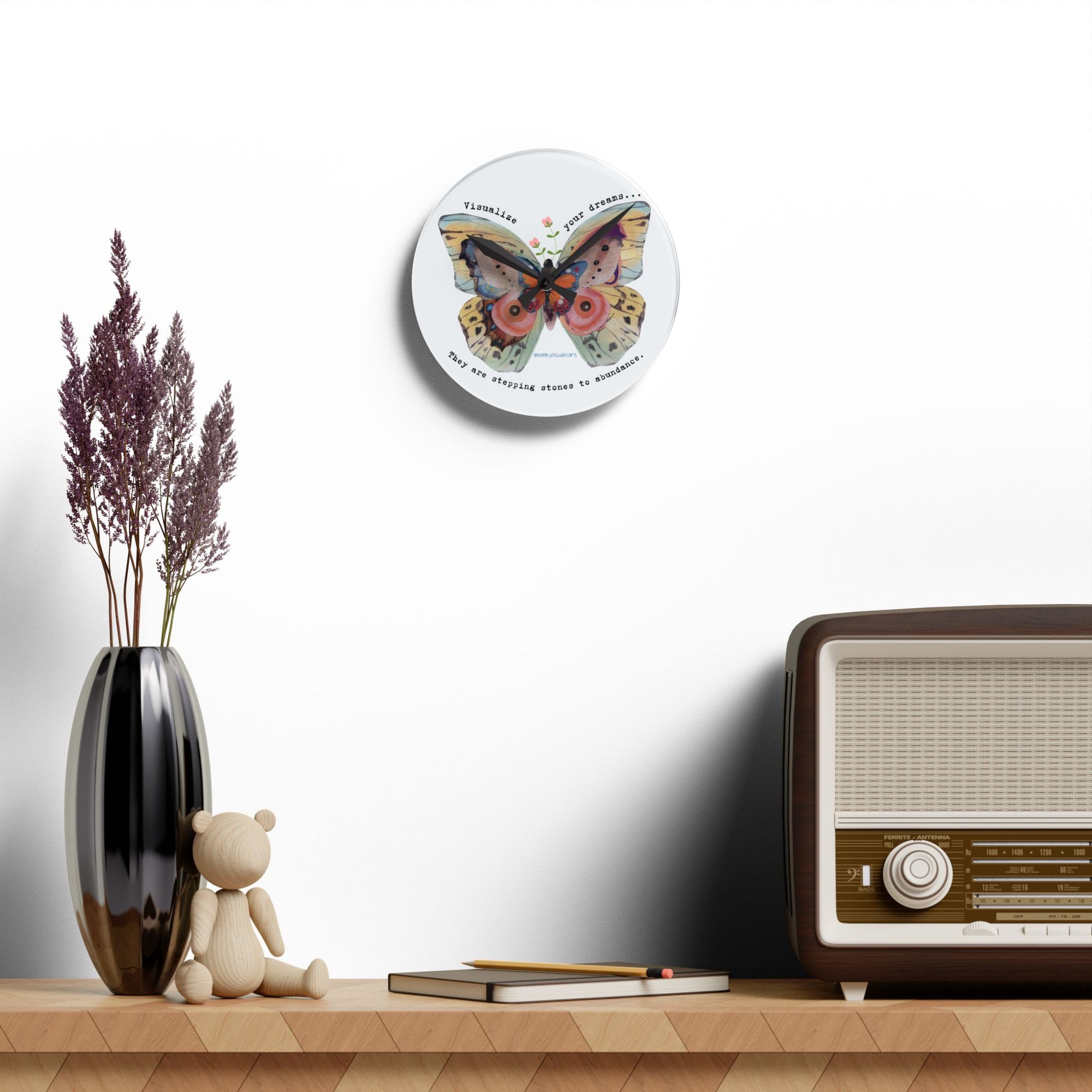 Abundance Dreams. Acrylic Wall Clock