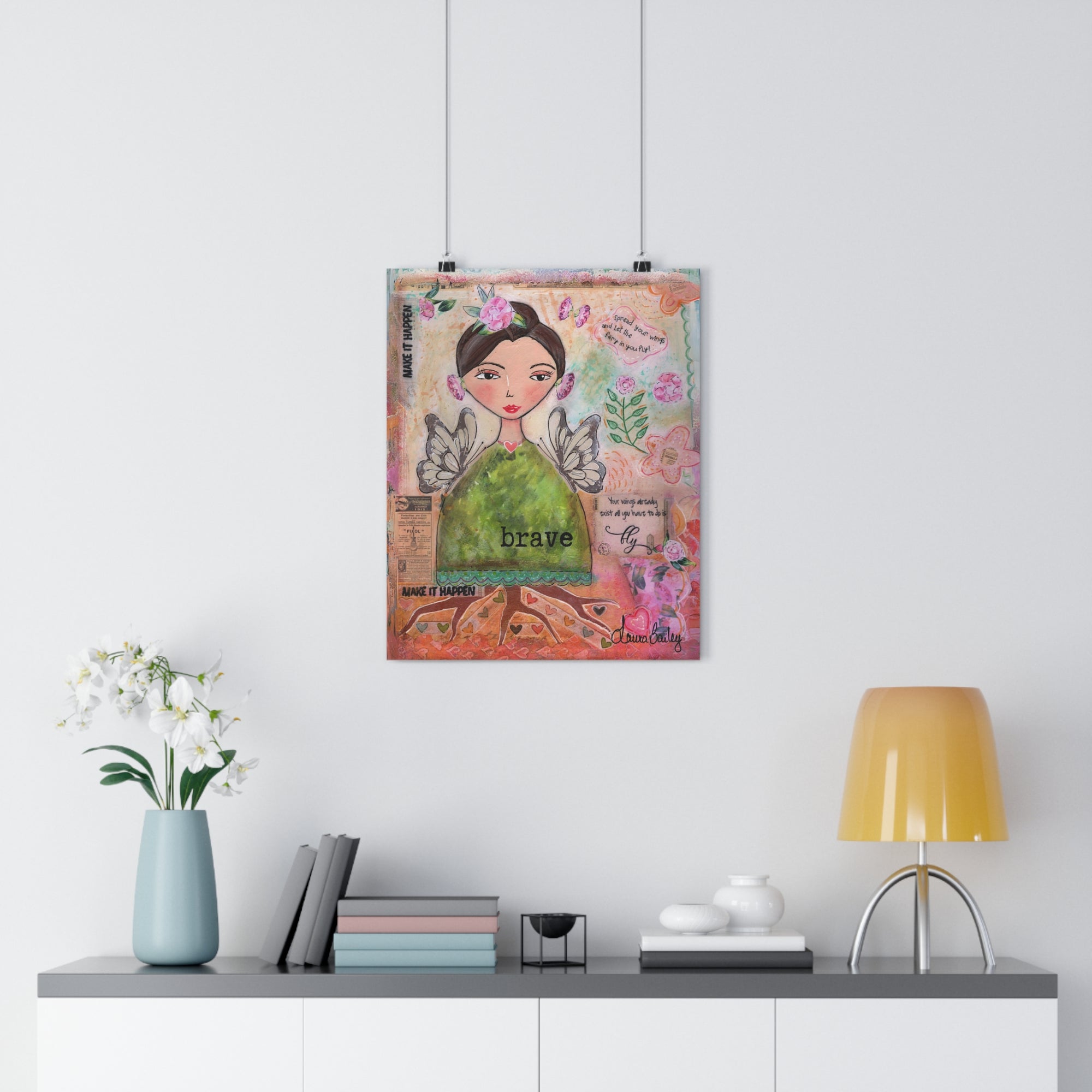 Brave. Whimsical Girl Art Print