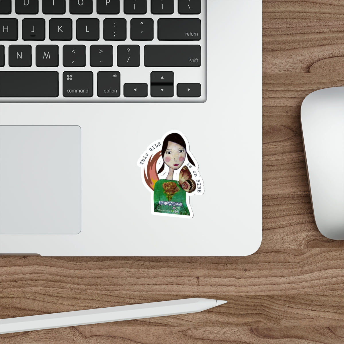 This girl is on fire. Die-Cut Stickers