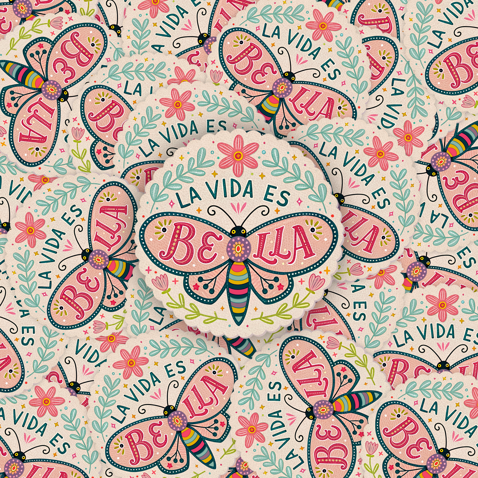 La Vida es Bella Kiss-Cut Sticker - Life is Beautiful in Every Language