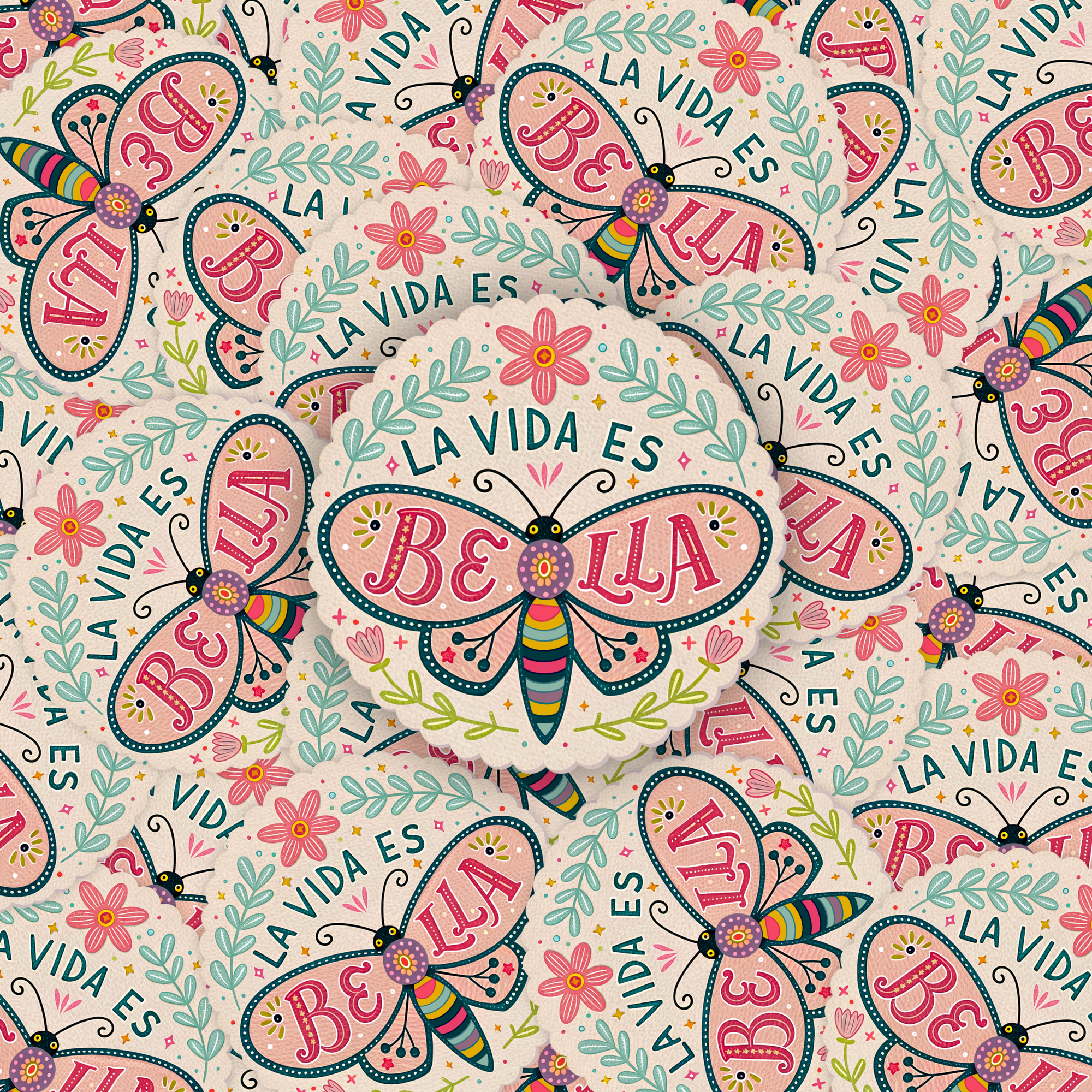 La Vida es Bella Kiss-Cut Sticker - Life is Beautiful in Every Language